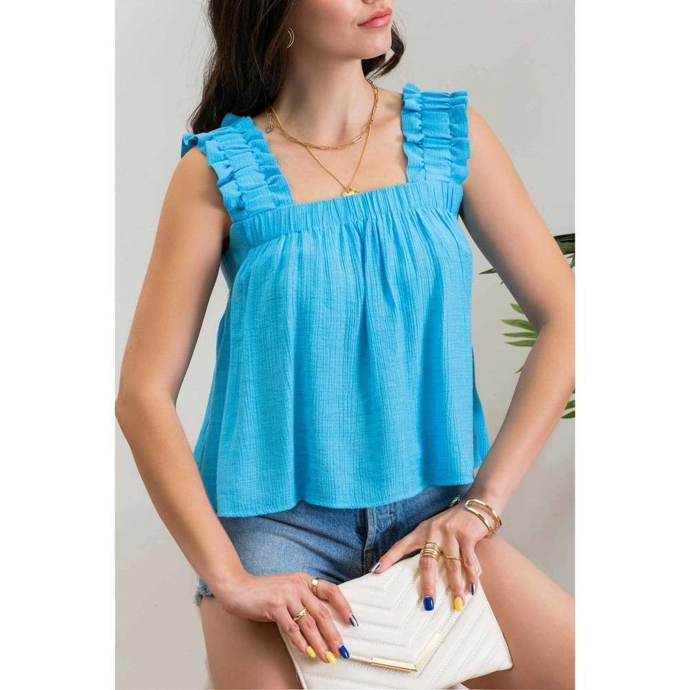 Aqua-Holic Ruffle Tank
